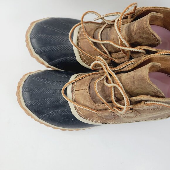 Sorel Women's Brown Out 'N About Leather Waterproof Ankle Duck Boot Size US 8 - Picture 3 of 7